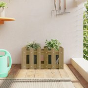 vidaXL Vaso de jardim c/ design de cerca 60x30x30 cm pinho impregnado