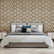 Conjunto de 4 painéis acústicos 83 x 65 cm com 27 tábuas de madeira irregulares para redução de ruído e decoração de tetos e paredes