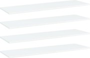 vidaXL Prateleiras p/ estante 4 pcs 100x30x1,5cm contraplacado branco