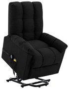 vidaXL Poltrona de massagens elevatória tecido preto