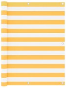 vidaXL Tela de varanda 120x400 cm tecido Oxford branco e amarelo