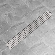 vidaXL Dreno de chuveiro linear linhas 830x140 mm aço inoxidável