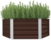 vidaXL Canteiro jardim elevado 129x129x46cm aço galvanizado castanho