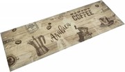 vidaXL Tapete de cozinha lavável 60x180 cm veludo padrão café castanho
