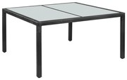 vidaXL Mesa de jantar de exterior em vime 150x90x75 cm preto