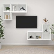 vidaXL Armários de parede para TV 4 pcs derivados de madeira branco