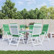 vidaXL Almofadões p/ cadeira encosto alto 6 pcs tecido oxford verde
