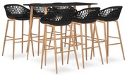 vidaXL 7 pcs conjunto de bar preto