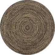 vidaXL Tapete artesanal em juta preto e natural 120 cm