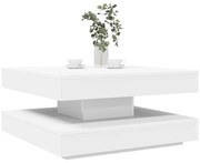 vidaXL Mesa de centro rotativa a 360 graus 70x70x34,5 cm branco