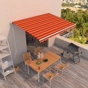 Toldo retrátil automático 450x350 cm laranja e castanho