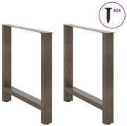 vidaXL Pés para mesa de jantar em aço natural, 2 peças, 70x(72-73) cm, aço