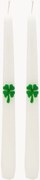 Velas de jantar Shamrock, conjunto de 2