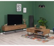 Conjunto de Móveis de Sala Laxus – Nogueira/Preto – 90 cm x 39 cm x 40