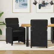 vidaXL Cadeiras de Jantar com Rodas 2 pcs Preto 58 x 65 x 98 cm Veludo