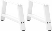 vidaXL Pés para mesa de centro em formato A, 2 peças, branco, 70x (30-31) cm, aço