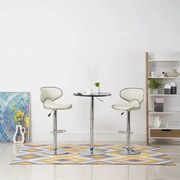 vidaXL Bancos de bar 2 pcs couro artificial cor creme
