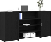 vidaXL Balcão de recepção carvalho preto 200x50x103,5 cm madeira projetada