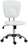 Vinsetto Cadeira de Escritório Giratória Couro PU Altura Ajustável Função Basculante Confortável Moderno 50x54x87,5-96,5cm Branco | Aosom Portugal