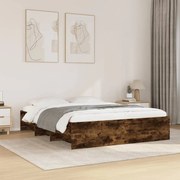 vidaXL Estrutura de cama sem colchão 160x200 cm carvalho fumado