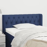 Cabeceira de cama c/ abas tecido 103x16x78/88 cm azul