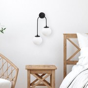 Candeeiro de Parede Jewel – Preto e Branco – 30 x 24 cm