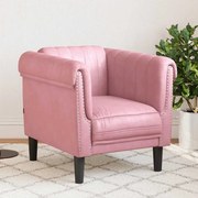 vidaXL Poltrona veludo rosa