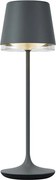 Candeeiro de Mesa Cinzento Escuro Incl. LED IP65 Recarregável com Estação de Carregamento - Bass