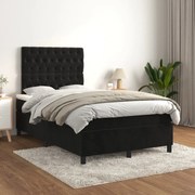 Cama boxspring com colchão 120x200 cm veludo preto