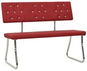 vidaXL Banco 110 cm couro artificial vermelho tinto