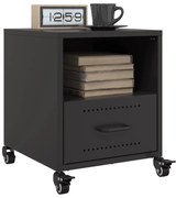 vidaXL Mesas de cabeceira 2 pcs 36x39x43,5 cm aço preto