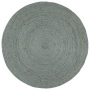 vidaXL Tapete artesanal em juta redondo 210 cm verde azeitona