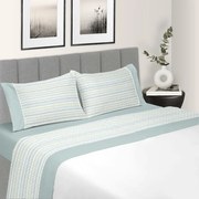 Cama 150/160 cm - Jogo de lençóis 100% algodão - Casa&Algodão: cama 160cm - 1 lençol superior 240 x 290 cm + 1 lençol capa ajustavel 160 x 200 + 30 cm +  2 fronha almofada 50x70 cm