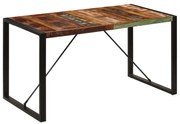 Mesa de jantar 140x70x75 cm madeira recuperada maciça