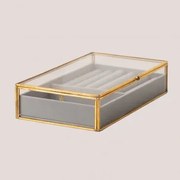 Caixa De Joias De Vidro Olena Dourado - Sklum