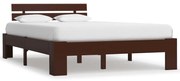 vidaXL Estrutura de cama 140x200 cm pinho maciço castanho-escuro