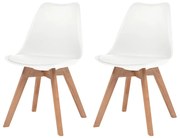 Cadeiras de jantar 2 pcs plástico branco