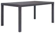 vidaXL Mesa de jardim 150x90x72 cm plástico castanho c/ aspeto de vime