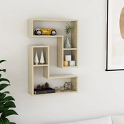 vidaXL Estantes de parede 2 pcs derivados de madeira carvalho sonoma