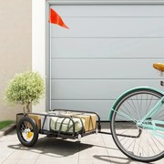 vidaXL Reboque para bicicleta 122x53x31 cm ferro preto