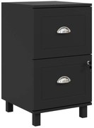 HOMCOM Bloco de Gavetas com Fechadura e Guias A4/Carta 2 Gavetas 40x41,5x67,5 cm Preto | Aosom Portugal