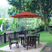 Chapéu de Sol de Jardim Ø2x2 m Chapéu de Sol com Mastro de Alumínio Manivela Desmontável Terracota