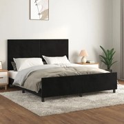 vidaXL Estrutura de cama c/ cabeceira 180x200 cm veludo preto