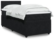 vidaXL Cama com molas/colchão 80x200 cm veludo preto