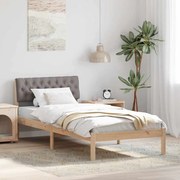 vidaXL Estrutura da cama com cabeceira Marrom e taupe 90 x 190 cm