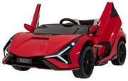 Carro elétrico para Crianças 2 Lugares Lamborghini SIAN 24V 4x4 Rodas Espuma EVA, Assento couro ecológico Vermelho