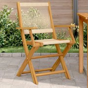 vidaXL Cadeiras de jardim 2 pcs acácia maciça e polipropileno bege