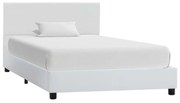 Estrutura de cama 90x200 cm couro artificial branco