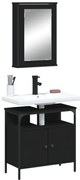 vidaXL 2 pcs conjunto móveis casa de banho derivados de madeira preto
