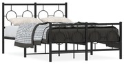 vidaXL Estrutura de cama com cabeceira e pés 120x200 cm metal preto